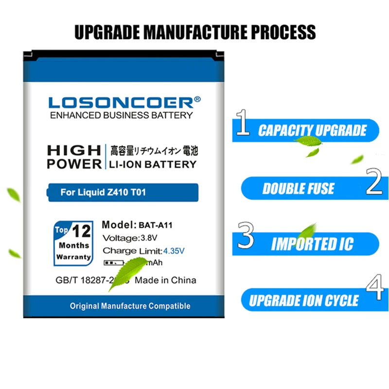 Фотоаккумулятор LOSONCOER 4200 мАч для Acer Z410 T01 Z330|Аккумуляторы мобильных телефонов| |