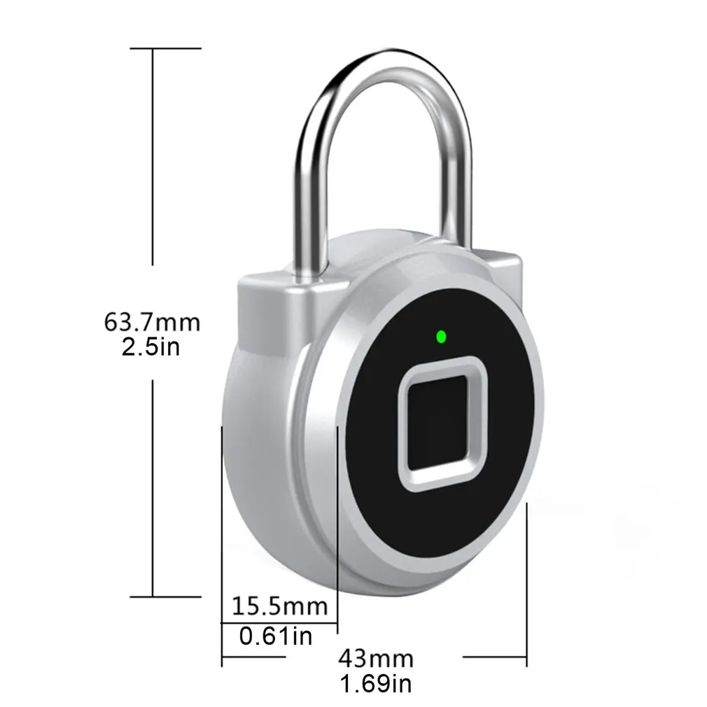 

P10 Pure Fingerprint Unlock Smart Fingerprint Door Lock Safe Padlock USB Charging Waterproof Keyless Anti-theft Lock