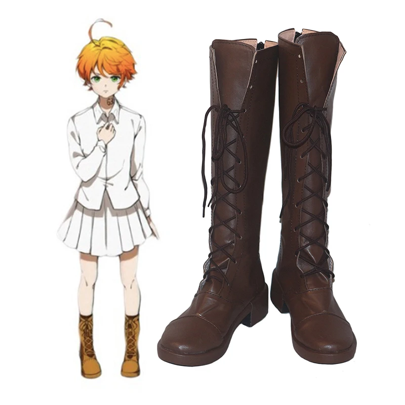 

Anime The Promised Neverland Cosplay Shoes Emma Cosplay Shoes Boots Halloween Carnival Party Yakusoku no Neverland Cosplay Shoes
