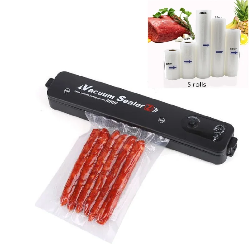 

Kitchen Vacuum Food Sealer Automatic Commercial Household Food Vacuum Sealer Packaging Machine Include 10Pcs Bags 220V/110V CF35