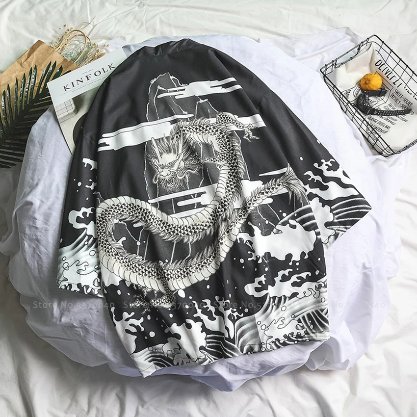 Самурайский японский стиль кардиган кимоно халат юката платье Haori для мужчин и