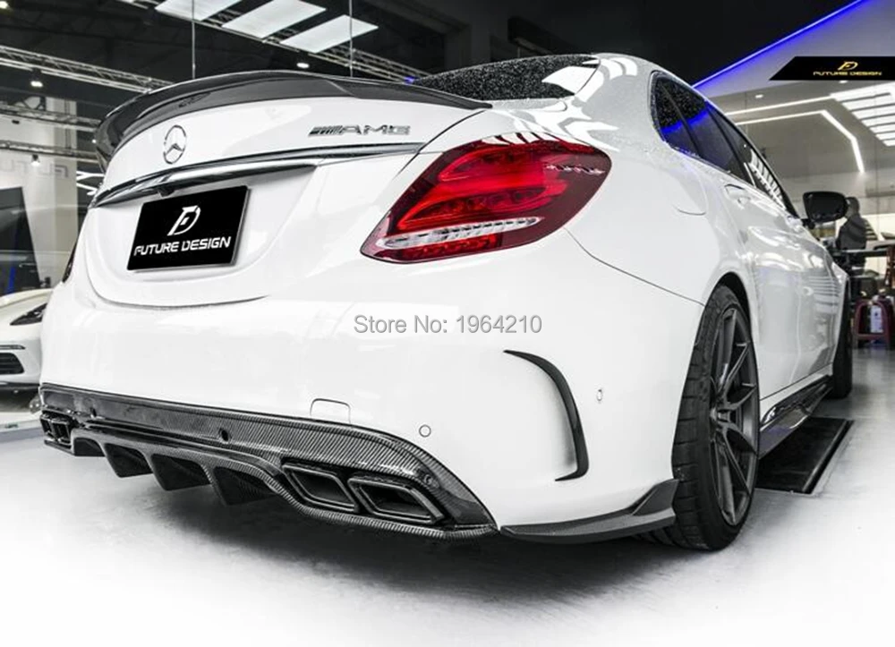 Защита для бампера Mercedes Benz W205 4 AMG C63 & 2014 2016 из углеродного волокна защита заднего