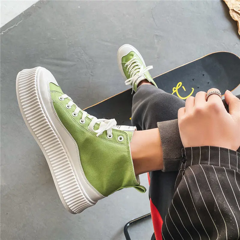 Кеды мужские высокие Вулканизированная подошва холщовые кроссовки удобная