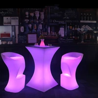 110cm height led illuminated cocktail table lighted up bar tables plastic coffee table commercial furniture suppies