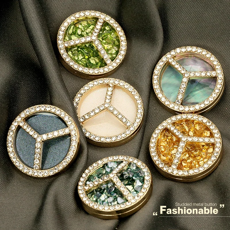 

6pcs Design Diamond Fashion Buttons for Clothing Blouse Women's Fashion Coat Diamond Button Metal Button Sweater Button Sewing
