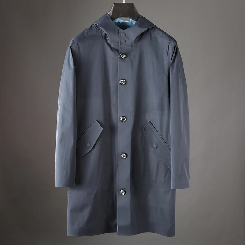 Новый деловой Повседневный тканевый водонепроницаемый удобный Тренч средней