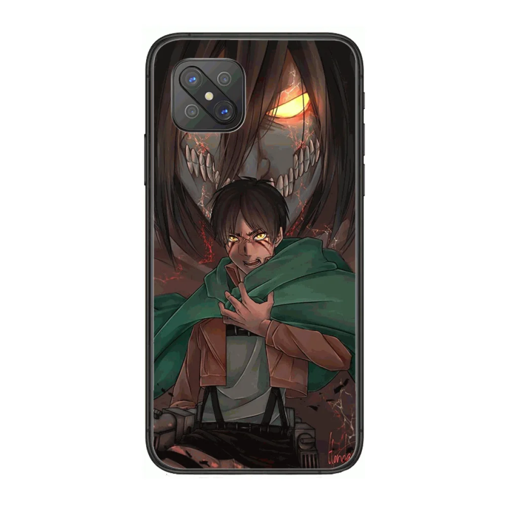 

attack anime case Fashion Phone Case cover For OPPO A91 9 83 79 92s 5 F9 A7X Reno2 Realme6pro black tpu cell