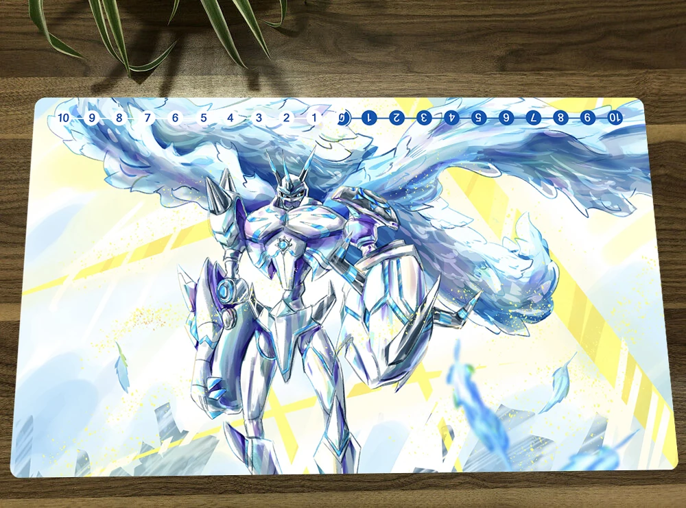 

Anime Digimon Duel Playmat Omnimon Trading Card Game Mat DTCG CCG Mat Mouse Desk Pad Table Gaming Play Mat & Card Zones Free Bag