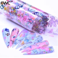 10pcs butterfly plum flower nail art transfer foils colorful full wrap nail sticker decal decoration diy manicure tools