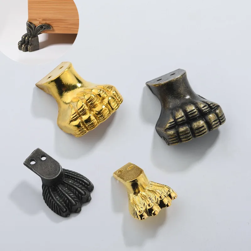 

2pcs Vintage Jewelry Chest Gift Box Wooden Case Decorative Feet Leg Metal Corner Protector Support Bracket with screws