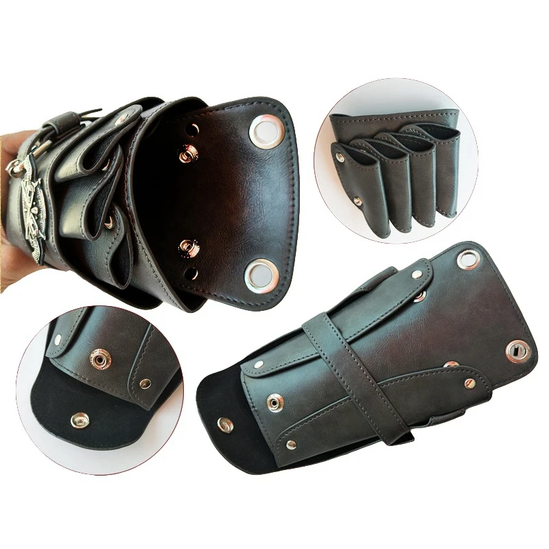 Черного цвета из искусственной кожи Парикмахерские ножницы мешок новых Ножницы