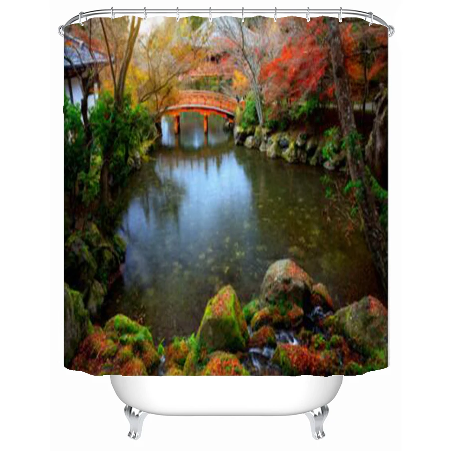 

Водонепроницаемая занавеска для душа, из полиэстера, с крючками