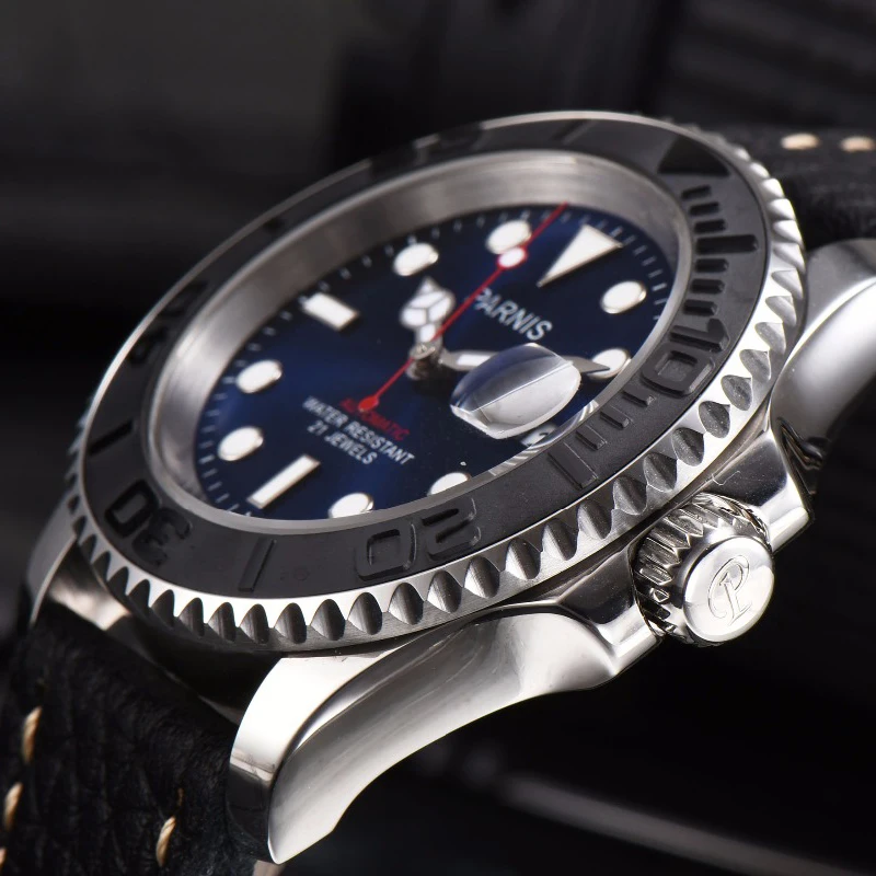 Parnis 40 мм автоматические самоуправляемые мужские часы роскошные брендовые