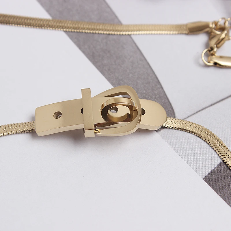 Классическое шикарное ожерелье женское простое из титановой стали цепочка для