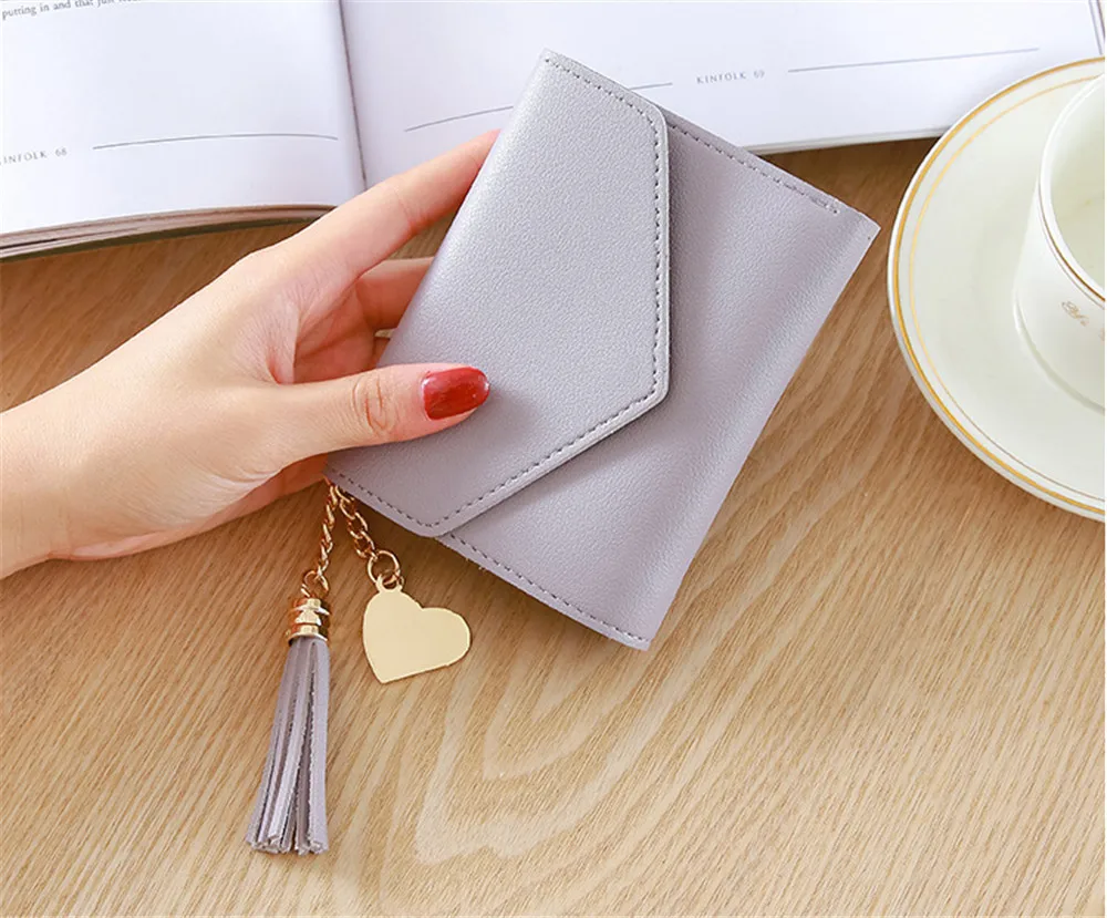 2019 простые женские кошельки с кисточками держателем для кредитных карт