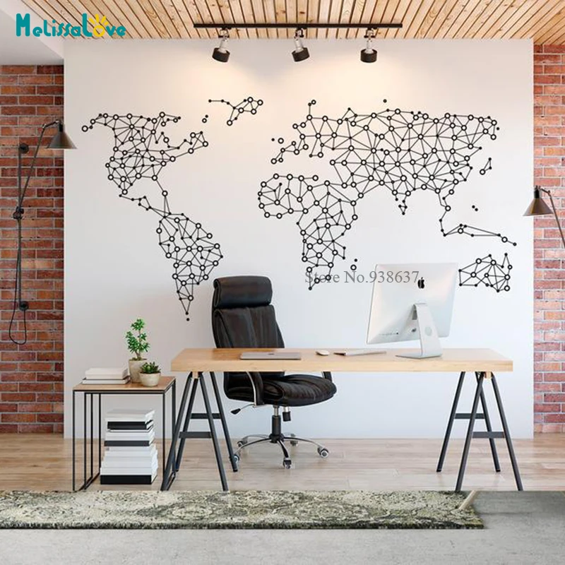 Карта мира Декор геометрический подарок настенная художественная компания