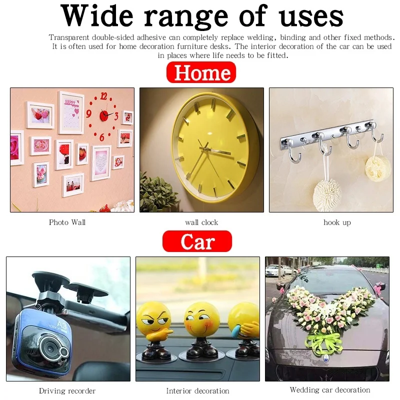 1/3/5 м двусторонний скотч нано прозрачный без следа акриловая лента-липучка Magic Tape