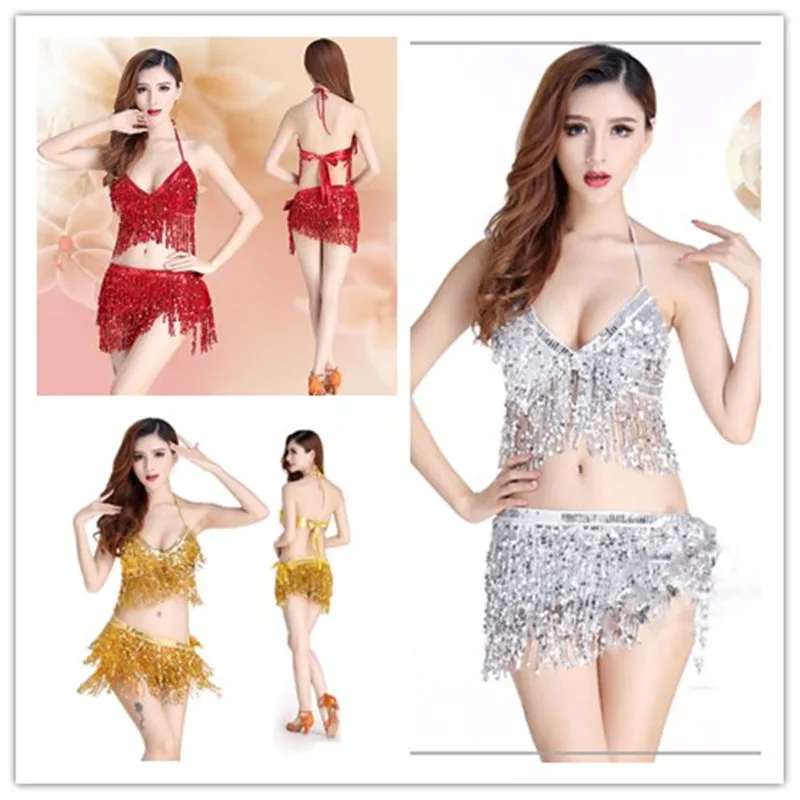 Новинка сексуальное латиноамериканское танцевальное белье с блестками топ