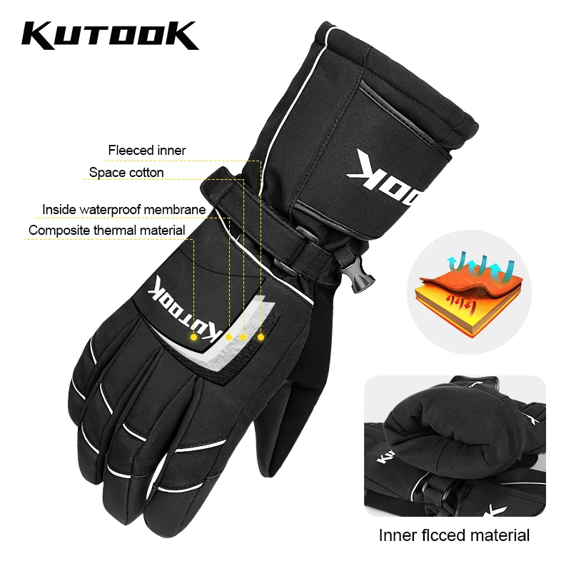 Зимние лыжные перчатки kutake для мужчин и женщин зимние водонепроницаемые