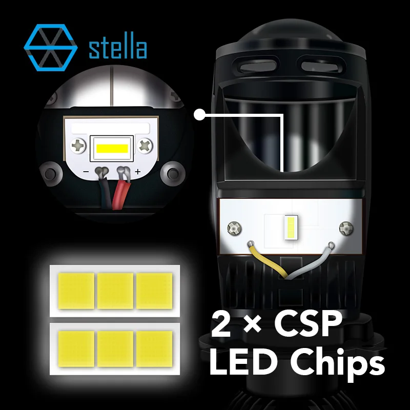 Светодиодные линзы Stella h4 12 В 72 Вт 5500 лм k h19|Передние LED-фары для авто| |