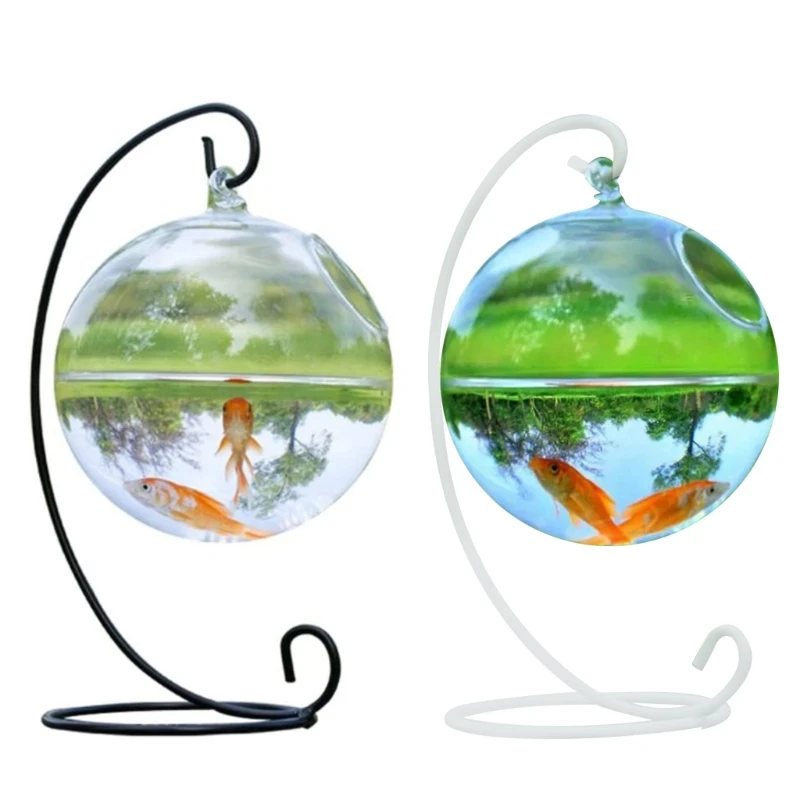 حوض السمك ، شفافة كروية الزجاج اليدوية حوض للأسماك شكل دائري زجاج معلق حوض السمك حوض السمك واضح النبات Terrarium هدية