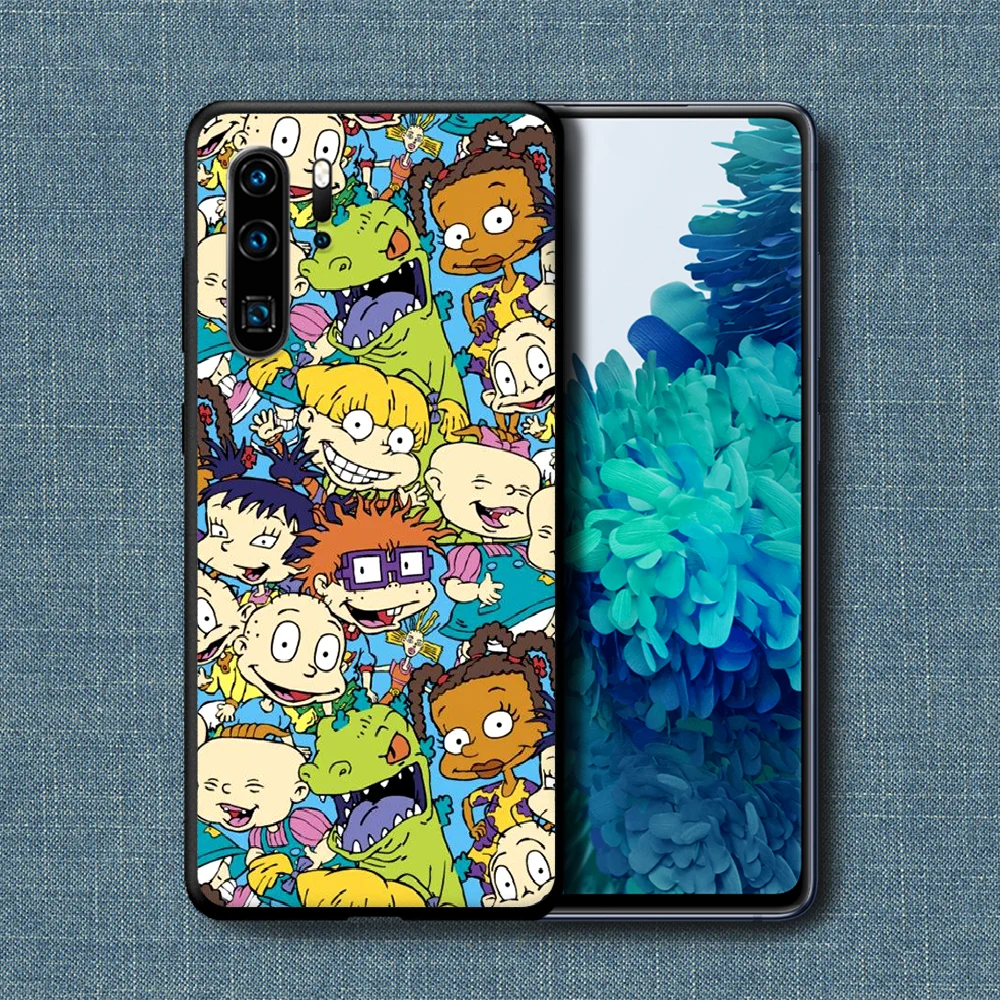 

Rugrate Cute Cartoon Phone Case For Huawei P Mate Smart 10 20 30 40 Lite Z 2019 Pro black Hoesjes Pretty Cell Painting Back