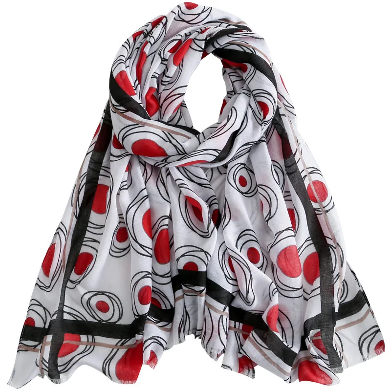 

new spring and autumn soft cotton hemp versatile scarf women's long summer travel sunscreen detachable shawl 2363