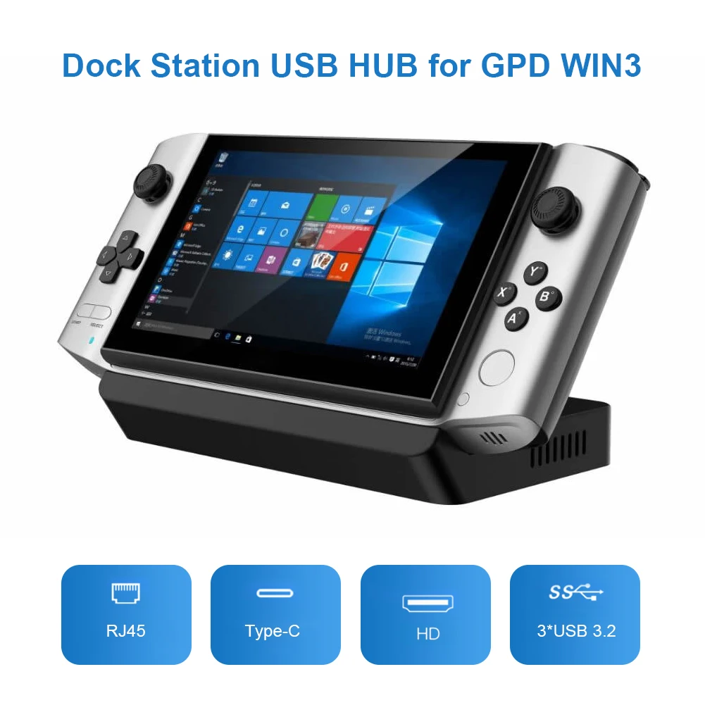 

Док-станция GPD для GPD WIN 3 Windows 10, портативный держатель для игровой консоли, внешний сплиттер, адаптер для игр