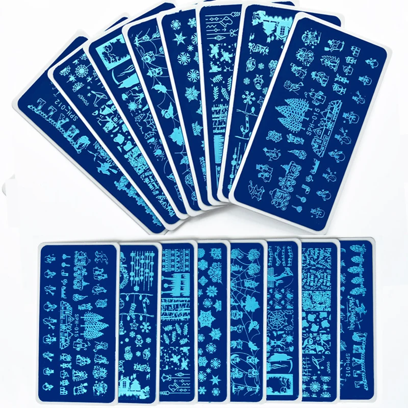 1 шт. штамповка для ногтей шаблон Рождество Хэллоуин серия пластина с цветком