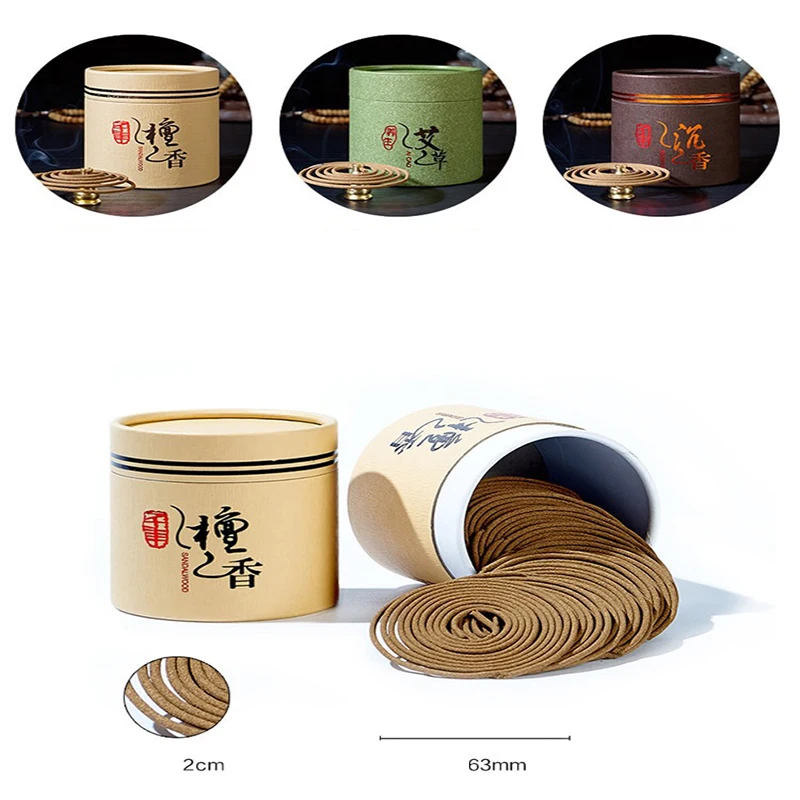 48 шт./кор. натуральный ручной работы из сандалового дерева катушки Ладан 4 часа в