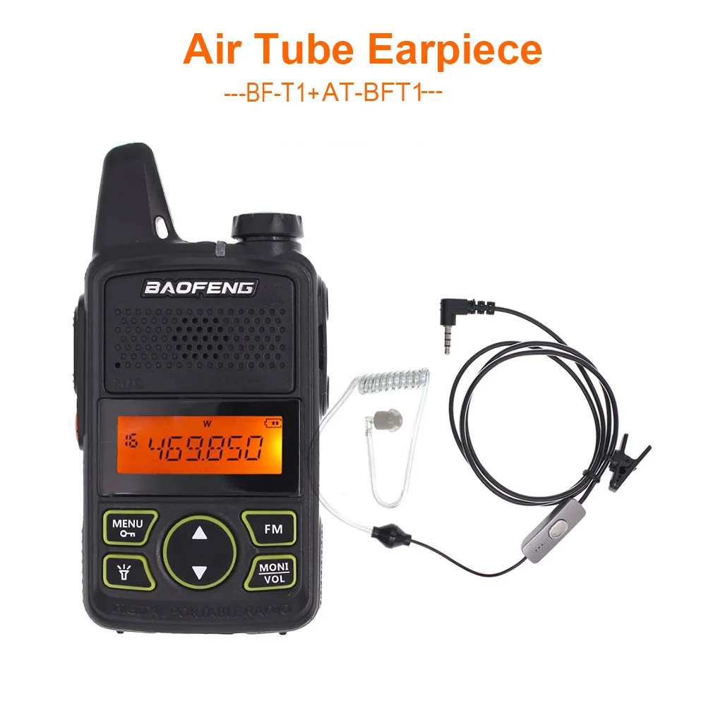 BAOFENG Wakie Talkie BF-T1 UHF 400-470MHZ двухстороннее радио 0,5-1 W мощность трансивер Ручной домофон - Цвет: Add Earphone
