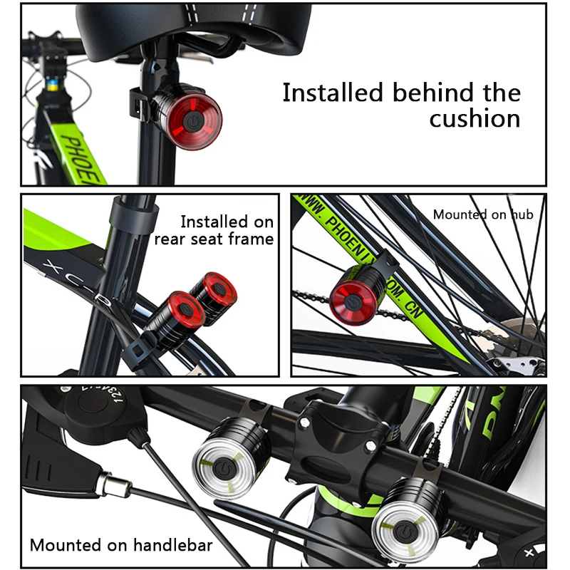 Новинка велосипедный MTB светильник на пуговицах Аккумуляторный заряжаемый шлем