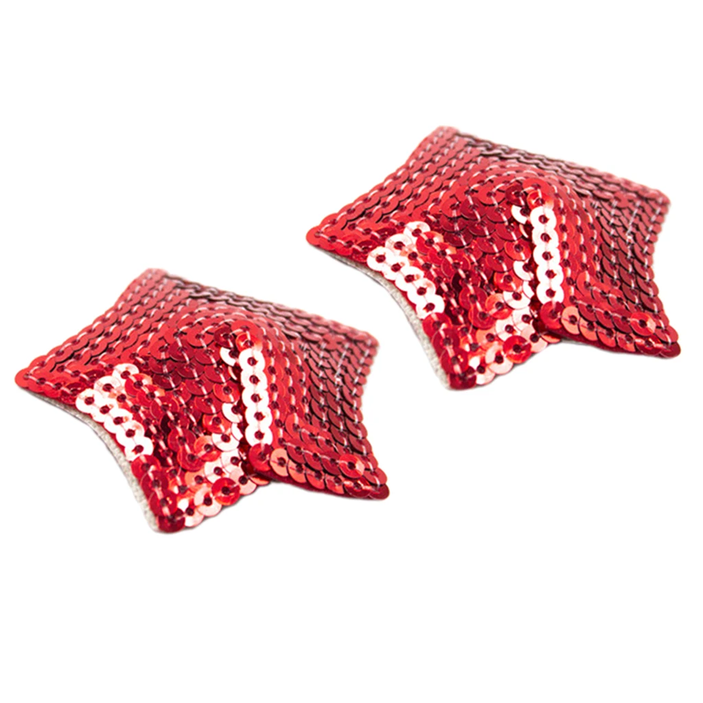 Red 7cm 2 шт женские соска крышка страсти в форме звезды блестки страсти многоразовые наклейки - Цвет: Red 7cm
