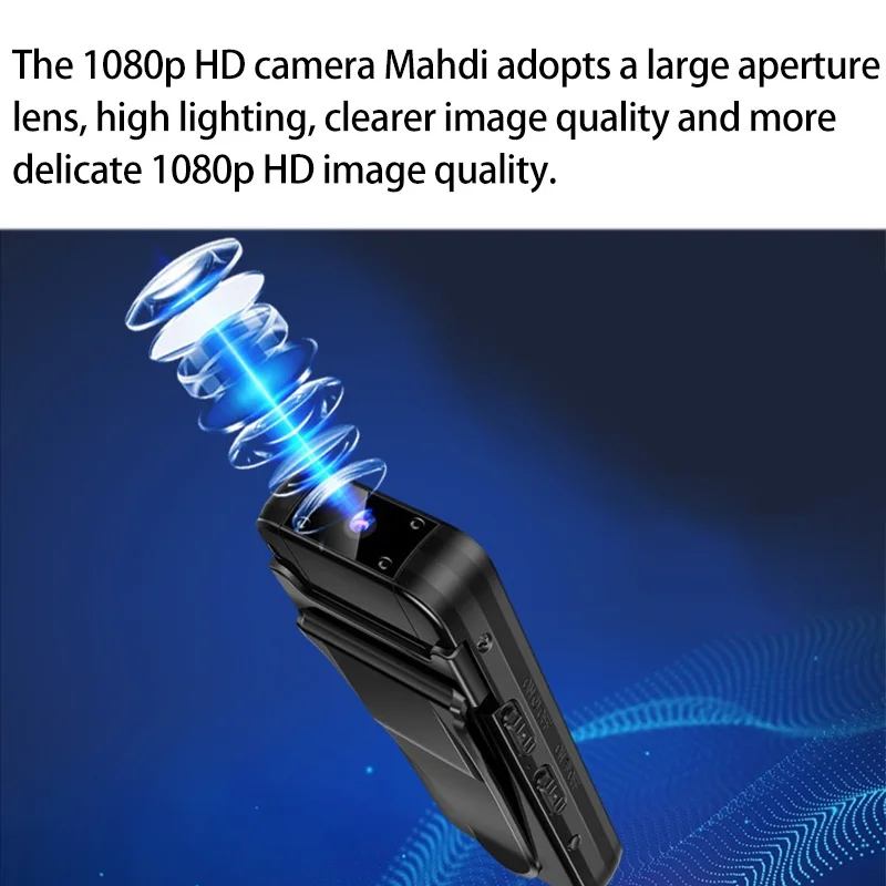 

Body Worn Camera WiFi HD DVR Video Recorder Security Camera 180 Degree Night Vision Motion Detection Mini Camcorders A8Z