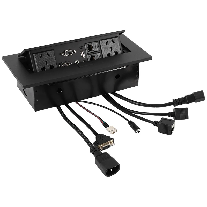 

K514 Standard Multimedia Desktop Universal Power Tabletop Socket HDMI HD Office Conference Socket -Up Connection Box