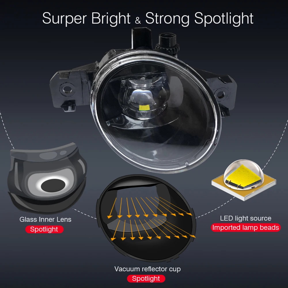 Cawanerl Car Styling LED Fog Light 4000LM Devil Eye Daytime Running Lamp DRL H11 12V For Nissan Rogue 2008 2009 2010 | Автомобили и