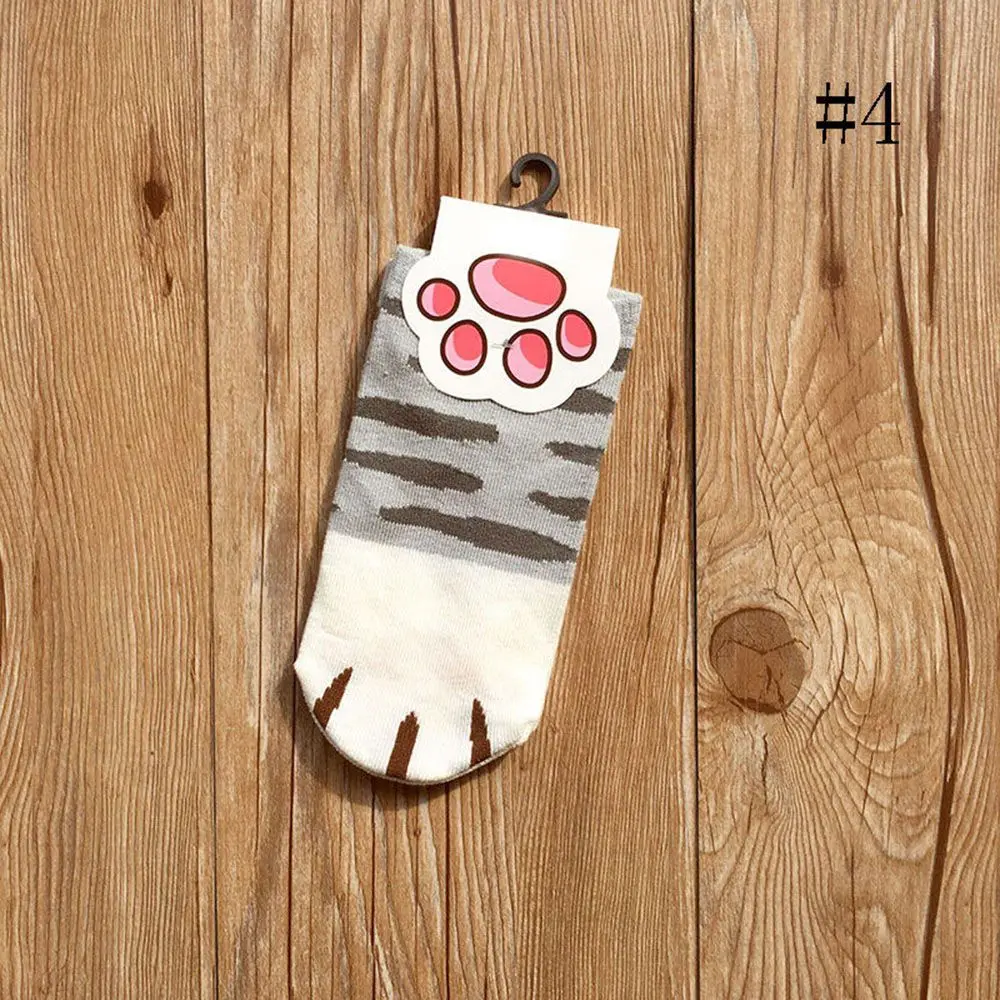 

NEW Autumn Cotton Jacquard kawaii Cats Paw Socks Woman Girls Lovely Cartoon Animal Ankle Sock Ukraine Funny Striped Short Socks