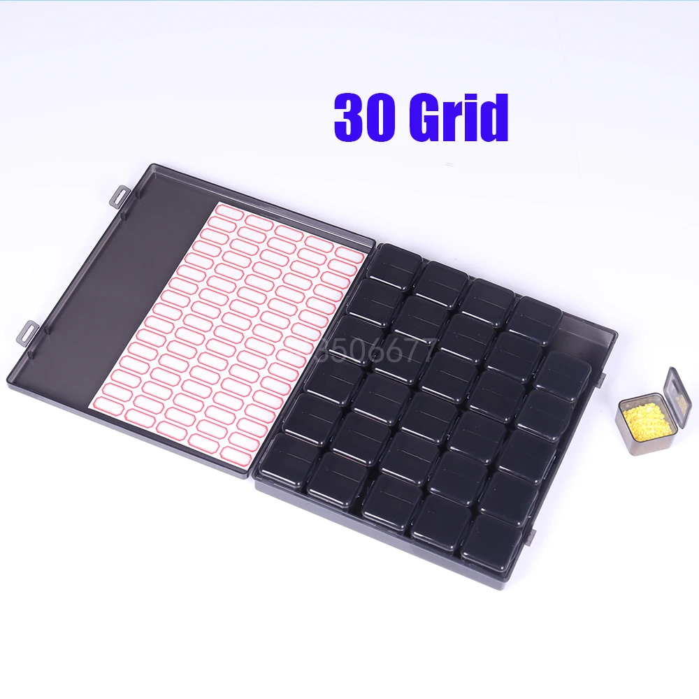 

30 ячеек, коробка для хранения с алмазной вышивкой, ящики для лекарств, бриллиантовые магнитные коробки, органайзер для телефона