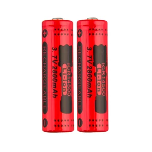 2/4/10pcs 14500 Battery 3.7V 2800mAh Rechargeable Lithium Battery 14500 AA for Led Flashlight Headlamps Toys Top Head Cells Red