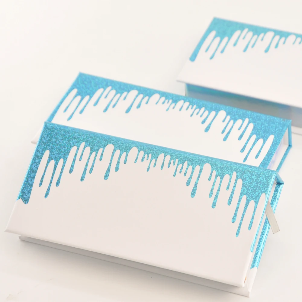 

Wholesale Eyelash Packaging Box Lash Boxes Package Custom White Glitter Mink Lashes Makeup Lashes Box Case Vendor Fast Shipping