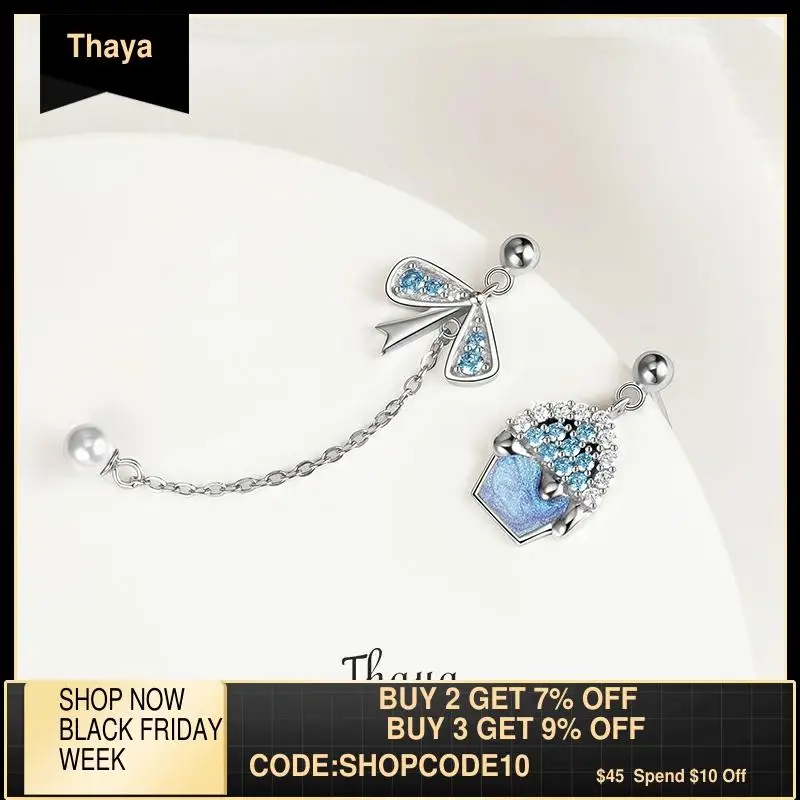 Женские серьги-гвоздики из свадебной серии Thaya элегантные стерлингового серебра