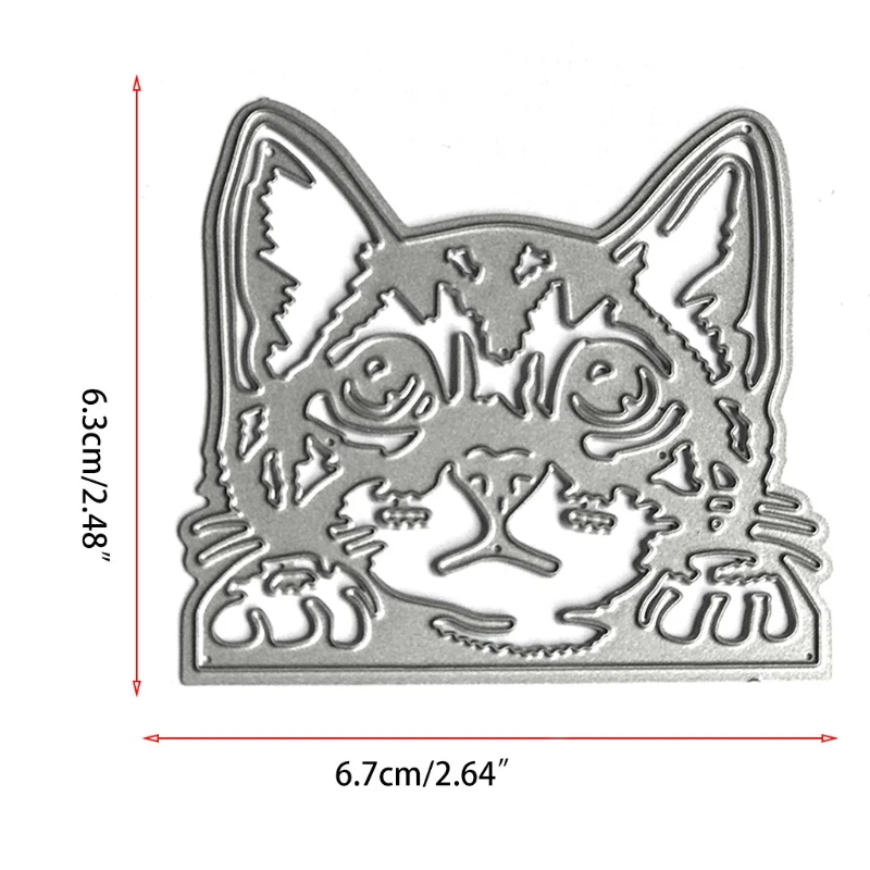 

2021 Cutting Dies Stencil Metal Template Moulds Cute Cat Head Shape Style DIY Craft Embossing Tools for Album Scrapbooking Art