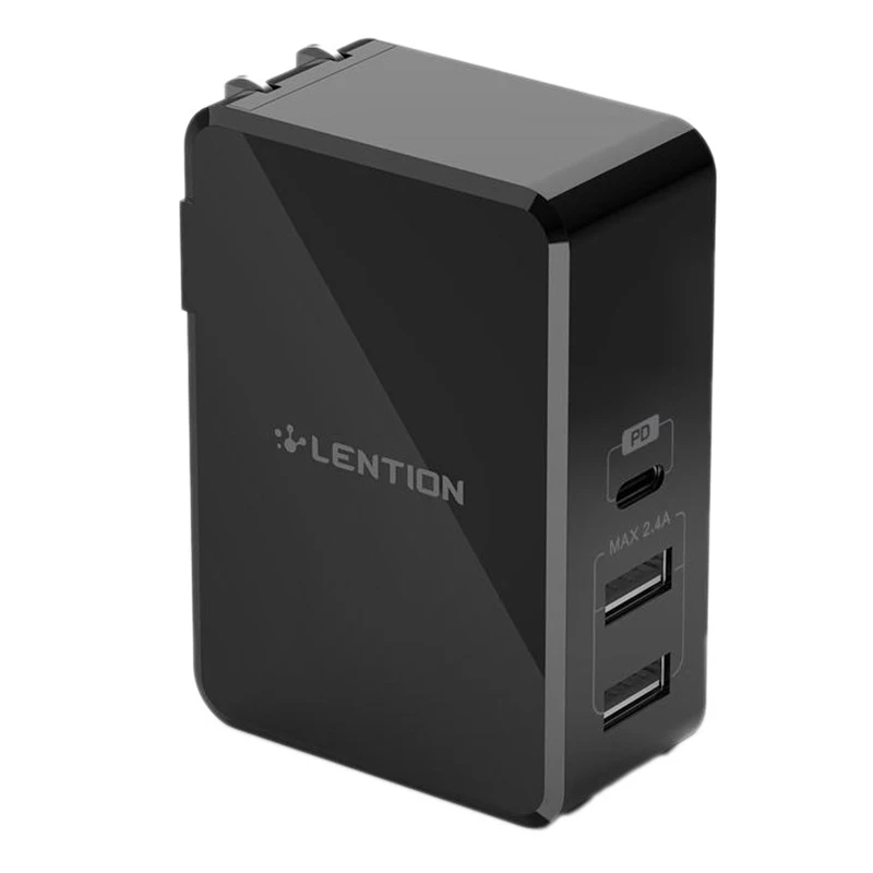 

LENTION 45 Вт 3 портов USB-C зарядное устройство с подачей энергии с быстрой зарядки PD адаптер для iPhone Xs/Max/XR/X/8 (штепсельная Вилка стандарта США)