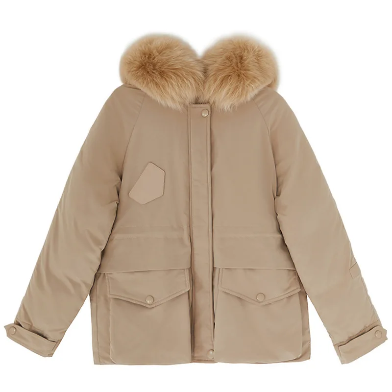 Женская зимняя куртка флисовая парка женское Стеганое теплое пальто средней
