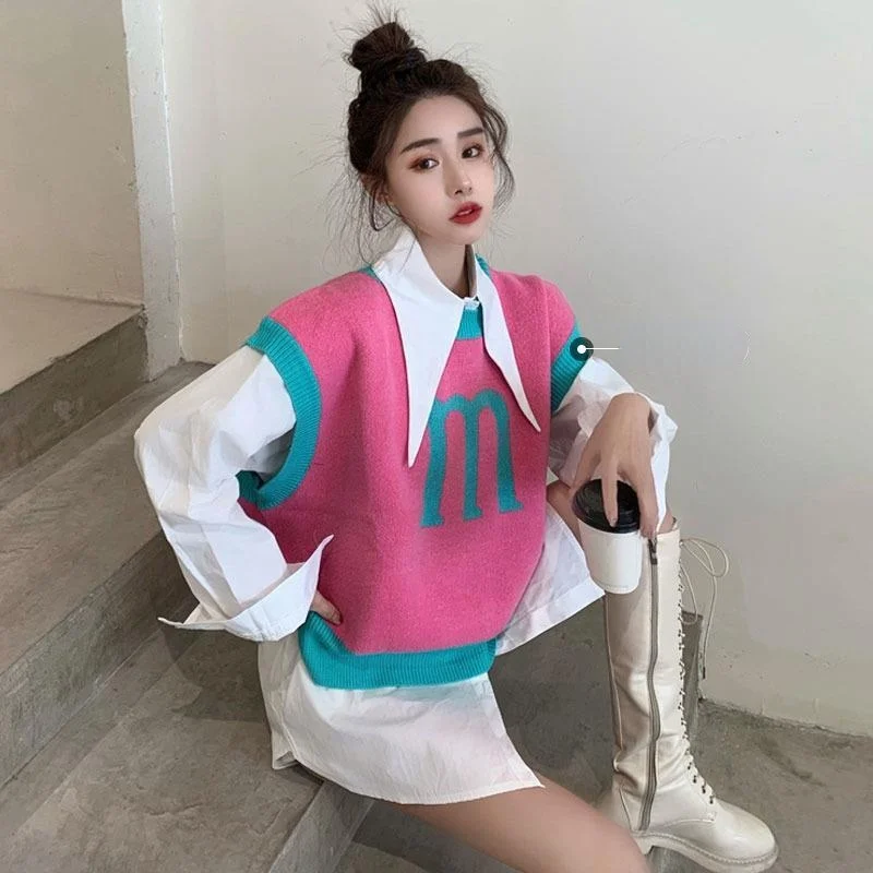 

Женский трикотажный жилет с круглым вырезом, без рукавов