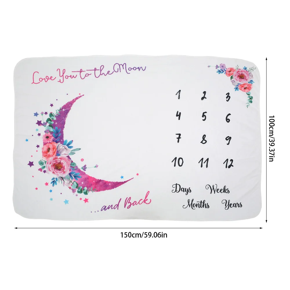 

2020 Newborn baby Blanket Monthly Growth Milestone Blanket photography props Background Cloth Commemorate Rug cobijas para bebe