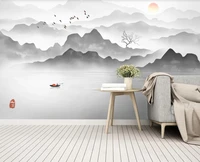 custom mural wallpaper 3d new chinese ink landscape bedroom living room tv background wall