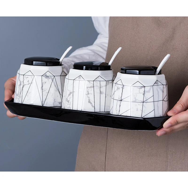 Керамическая банка для приправ в скандинавском стиле кухонные принадлежности