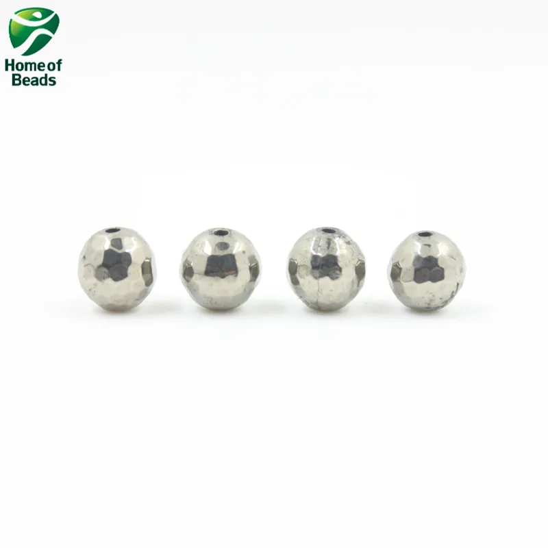 Натуральный камень железный пирит Круглые граненые бусины размеры 8 6 мм (продажа