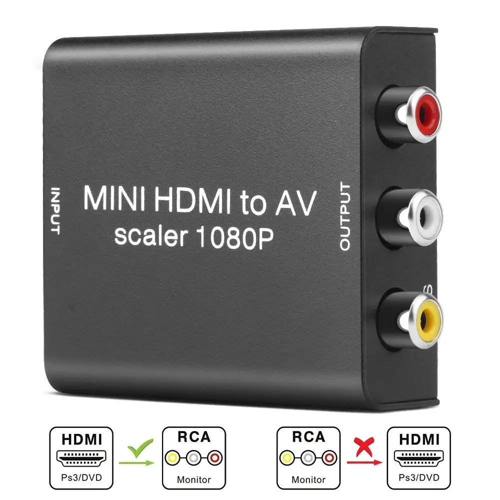Onvian HDMI К AV конвертер адаптер 1080P к 3 RCA CVBS сплиттер видео и аудио Поддержка PAL/NTSC |